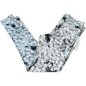 Terez Confetti Star Print Leggings silver size S